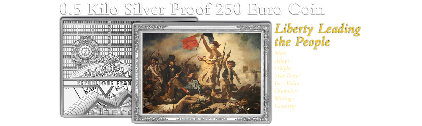 0.5 Kilo Silver Proof 250 Euro Liberty Leading the People