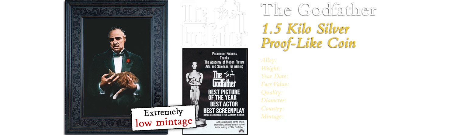 1.5 Kilo Silver Proof-Like Coin - The Godfather